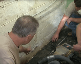 Crack Injection Sterling Heights MI - Basement Wall Repair - Now Dry - concrete